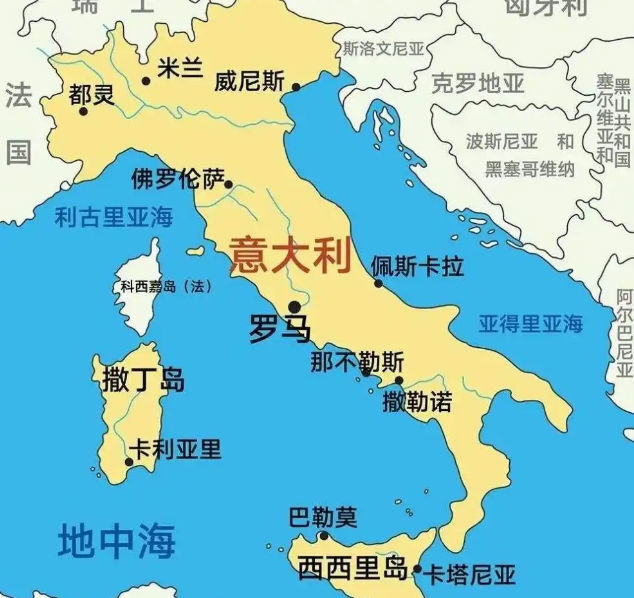 意大利港口分布图 